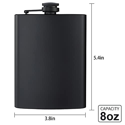 BALABALA Hip Flasks for Liquor for Men Women 12 pcs 8Oz Matte Black Stainless Steel Flask with 12 pcs Funnels for Wedding Party Groomsman Bridesmaid Birthdays Gift - Image 2