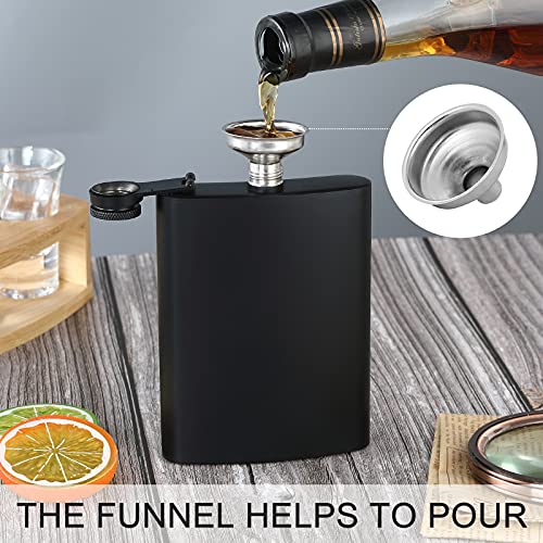BALABALA Hip Flasks for Liquor for Men Women 12 pcs 8Oz Matte Black Stainless Steel Flask with 12 pcs Funnels for Wedding Party Groomsman Bridesmaid Birthdays Gift - Image 4
