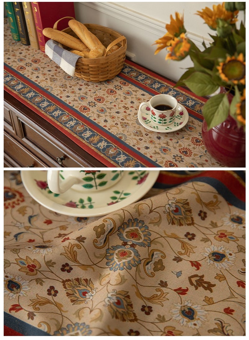 FLYROAD Luxury Printed Table Runner with Colorful Tassels Bohemia Style Linen Table Runner Kitchen Dining Table Decoration for Home Party Decor (40*180cm) - Image 2