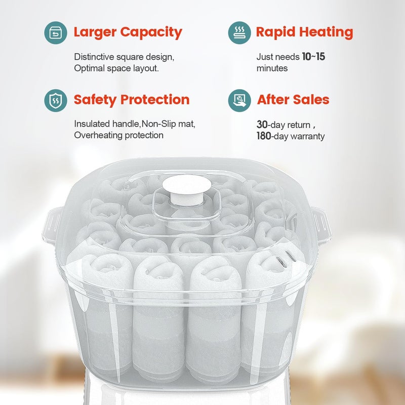 StateRiver Hot Towel Warmer, Rapid Heating Towel Steamer for Facials can Hold 12 Mini Wet Towels, Portable Mini Towel Warmer for Bathroom,Spa and Salon. - Image 2