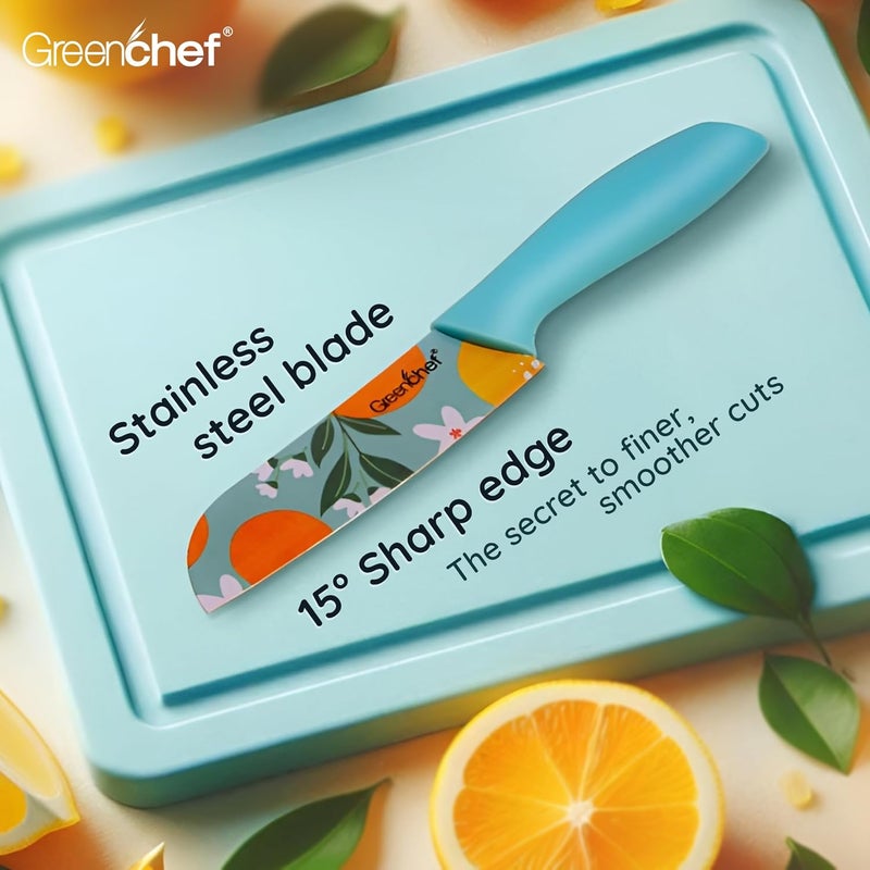 GREENCHEF Stainless Steel Knife 3Pcs Set Elite Flora - Image 4