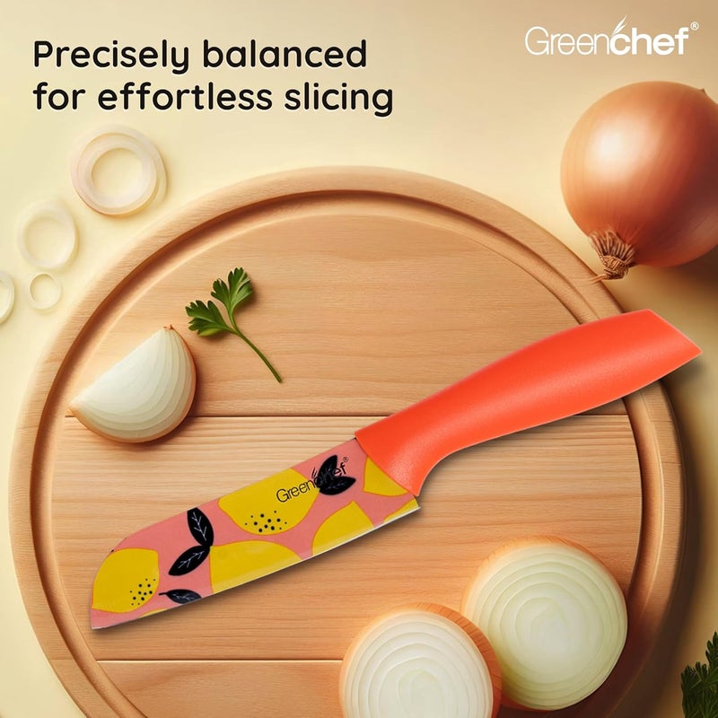 GREENCHEF Stainless Steel Knife 3Pcs Set Elite Flora - Image 5