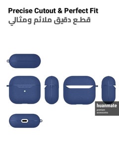 huanmate Stylish Silicone Case Cover For Apple AirPods 3 (3rd generation) Blue  - Image 2
