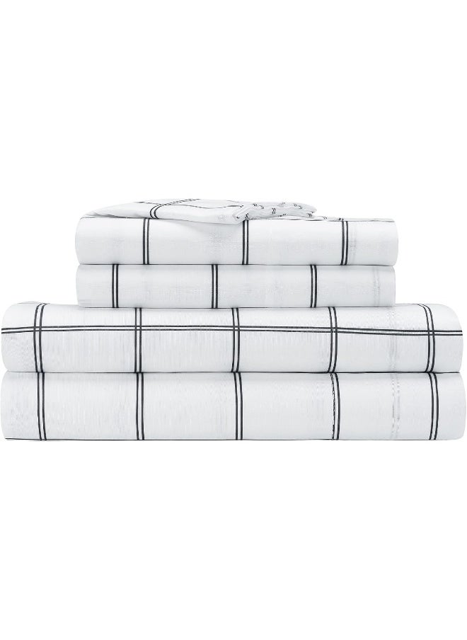 Serta - Serta Simply Clean Complete 7 Piece Hypoallergenic Reversible Bed in a Bag with Sheets and Pillow Cases for All Season, Queen, Navy/Grey - Image 1