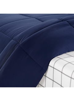 Serta Serta Simply Clean Complete 7 Piece Hypoallergenic Reversible Bed in a Bag with Sheets and Pillow Cases for All Season, Queen, Navy/Grey  - Image 5