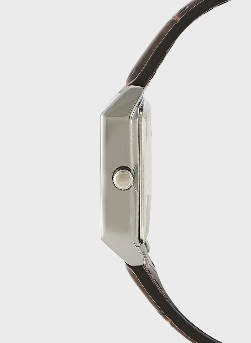 CASIO Pu Strap Analog Watch