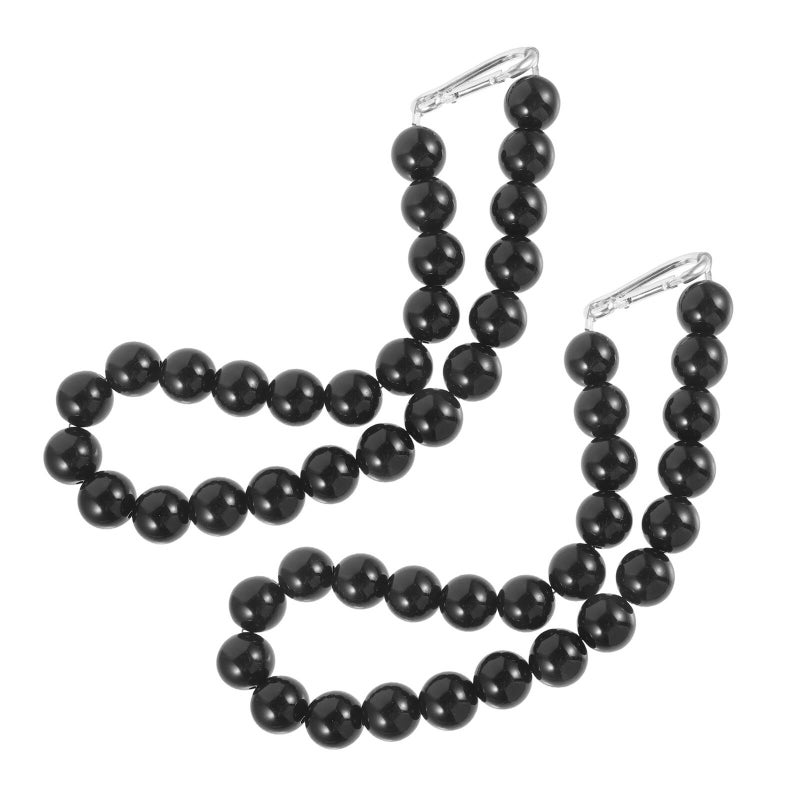 Flagpole Beaded Retainer Rings 2 Pack Stainless Steel Soft Rope PVC Beads Black Outdoor Flag Mounting Accessories For Home And Seasonal Decorations - Image 2