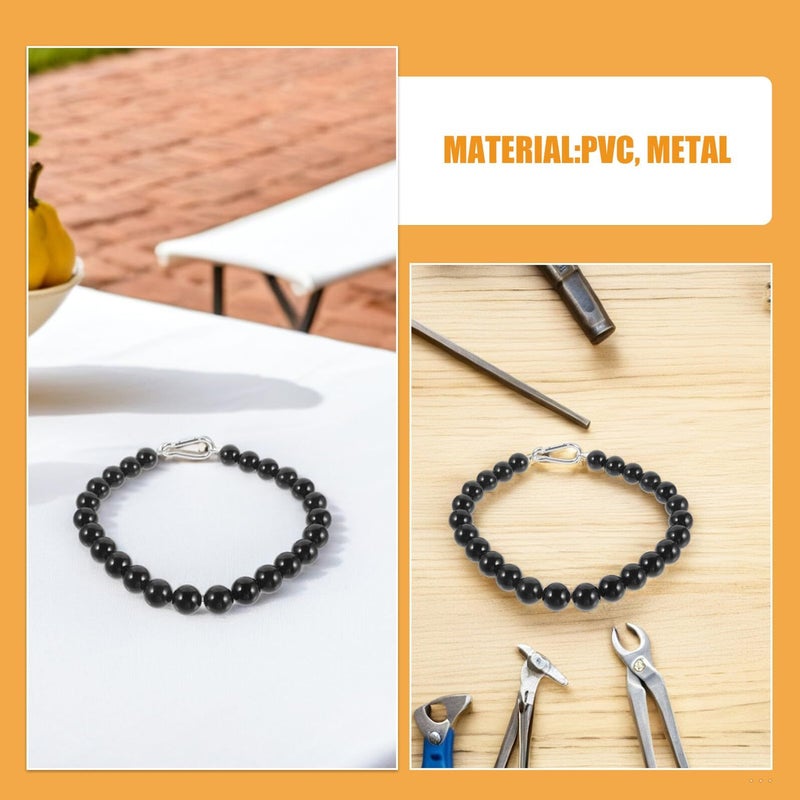 Flagpole Beaded Retainer Rings 2 Pack Stainless Steel Soft Rope PVC Beads Black Outdoor Flag Mounting Accessories For Home And Seasonal Decorations - Image 4