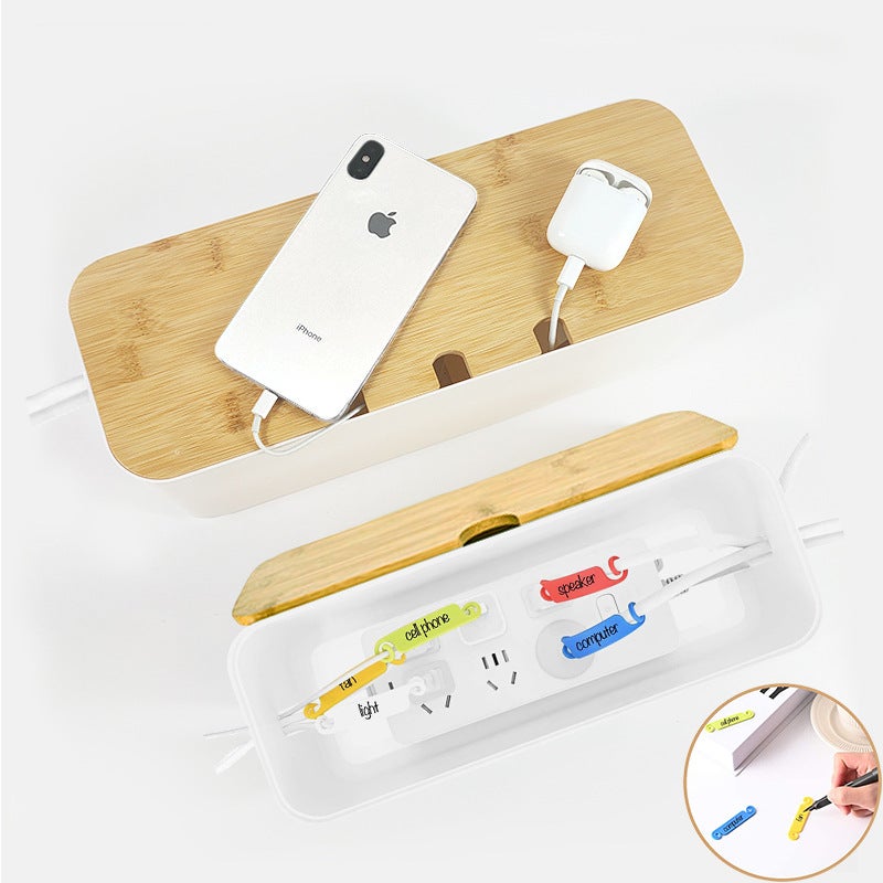 Wire Storage Box Power Cord Plug-In Board Storage Box Hub Charging Data Cable Power Socket Organizer Cable Box - Image 2