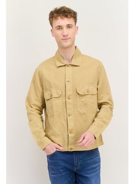 GANT Men Regular Fit Solid Long Sleeves Casual Shirt, Hazelwood Beige  - Image 1
