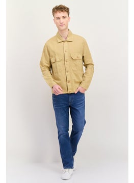 GANT Men Regular Fit Solid Long Sleeves Casual Shirt, Hazelwood Beige  - Image 4