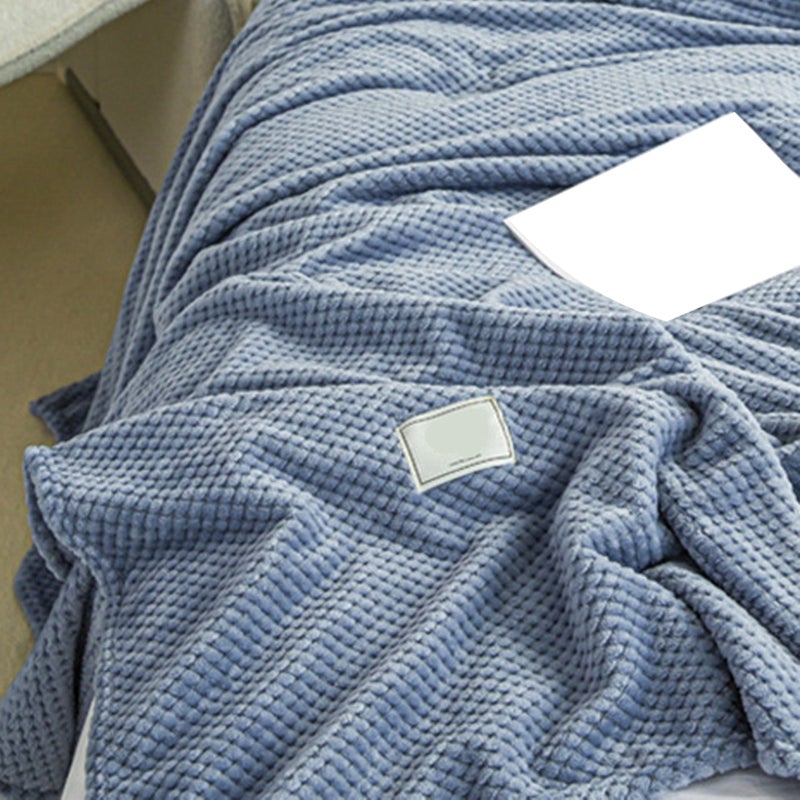 بطانية تبريدية من شعر الحليب بنقوش جاكارد شبكية، بطانية نوبة نوم فردية باردة للصيف لل дивان والسرير والمكتب، لون معجون الفاصوليا، 150×200 سم - Image 4