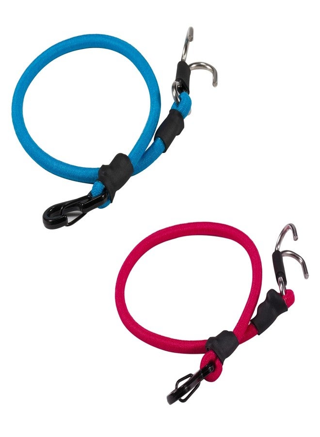 VNUHV 1/18 1/24 Scale Crawler Kinetic Winch Strap Tie Down Straps Rescue Trailer Hook for TRX4M Bronco SCX24 Power Wagon FCX24 K5 Enduro24 (Blue&Rose) - Image 1