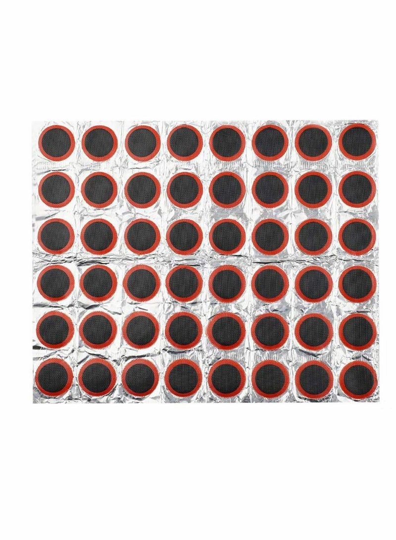 Generic 48Pcs Square Patch + 48pcs Round Patch Bike Tyre Repair Kits Inner Tube Puncture Repair Kit Tyre Rubber Glue Repair Tool Rubber Patches Round Rubber Patches for Bike Tyre Puncture Repairing  - Image 3