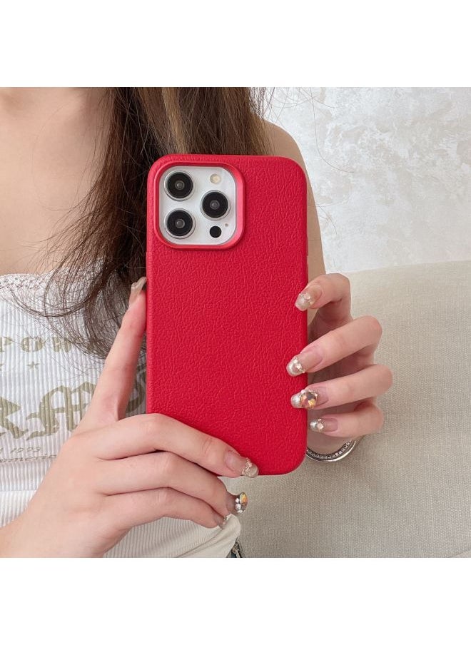 Generic - Niche Ins Premium Retro Leather IPhone14pro Max Apple 15 Mobile Phone Case 13 Magnetic Shell-color:XYM Love Horsehide Red-Applicable Models:14 (without Packaging) - Image 1