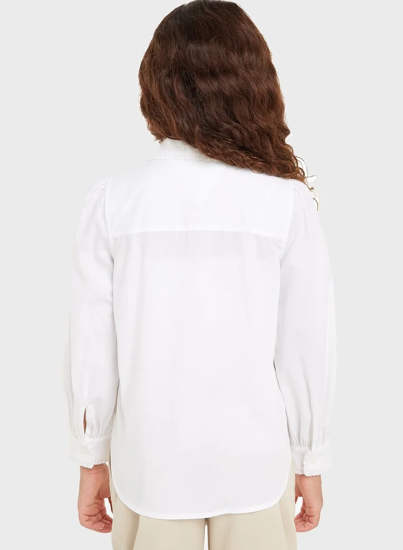 TOMMY HILFIGER Kids Ruffle Collar Shirt