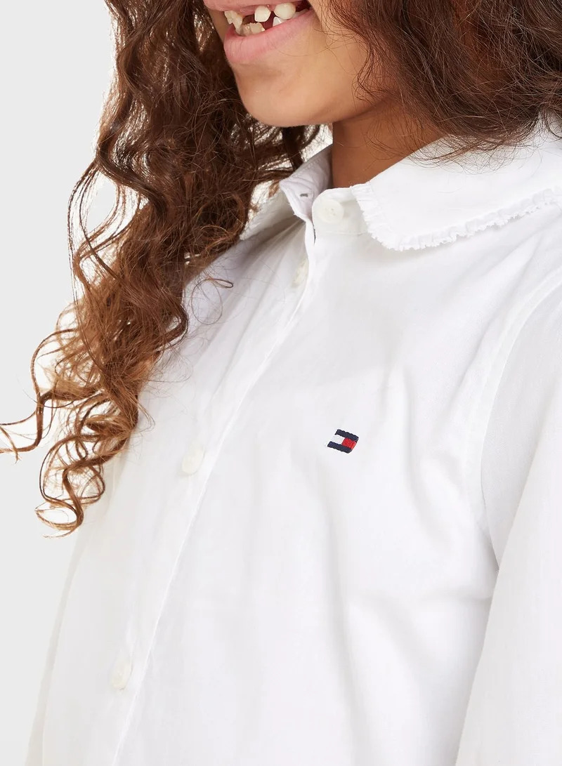 TOMMY HILFIGER Kids Ruffle Collar Shirt