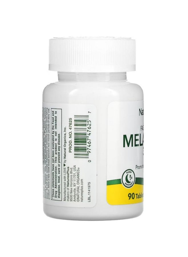 ناتشرز بلاس - Natures Plus Melatonin 3 mg - 90 قرصًا سريع المفعول - يدعم النوم المريح والجهاز المناعي الصحي والحدة العقلية - نباتي وخالي من الجلوتين - 90 وجبة - Image 1