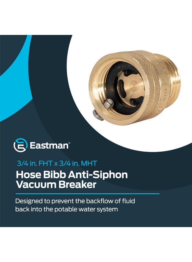 إيست مان خرطوم إيستمان 3/4 بوصة FHT × 3/4 بوصة MHT Bibb مضاد للسيفون، قاطع فراغ، تركيبات سباكة نحاسية، 20199 - Image 1