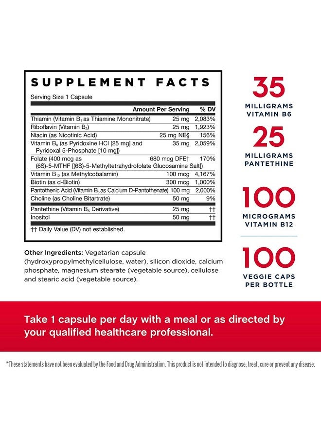 Jarrow Formulas B-Right - 100 Veggie Caps, Pack of 2 - Low-Odor Vitamin B-Complex Formula - Energy & Metabolism Support - Promotes Brain, Heart & Cardiovascular Health - 100 Count (Pack of 2) - Image 2