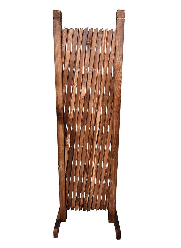 LINGWEI - Wooden Trellis Fence Free Standing Lattice Fence Brown 98x120cm - Image 1