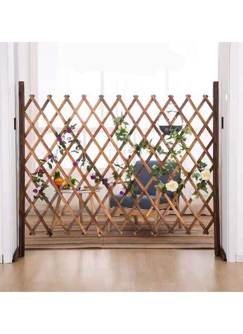 LINGWEI - Wooden Trellis Fence Free Standing Lattice Fence Brown 98x120cm - Image 1