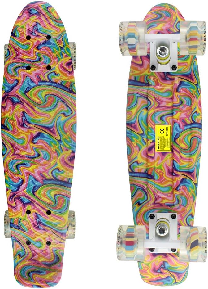 Meketec Skateboards Complete 22 Inch Mini Cruiser Retro Skateboard for Kids Boys Youths Beginners - Image 2