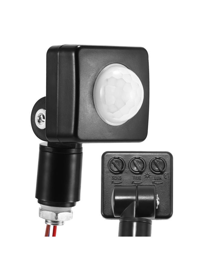ONEVER Motion Sensor Outdoor Switch PIR, Light Beam Sensing Switch with Relay Output, Infrared Motion Activated Switch Replacement Detector for Wall Light Solar Security Lights Alarm, AC 110V (Black) - Image 1
