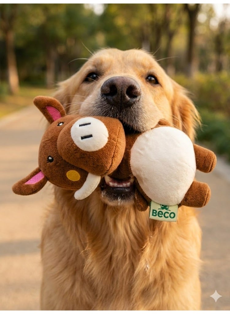 Wild Boar Dog Toy, Brown, Medium, Animal Character Design - Image 1