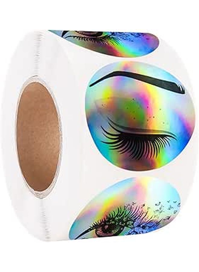 Silver Foil Eyelash Pattern Sealing Stickers Roll for Party Wrapping Decorative Labels - Image 1