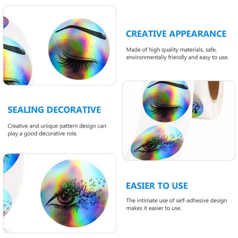 Silver Foil Eyelash Pattern Sealing Stickers Roll for Party Wrapping Decorative Labels - Image 3