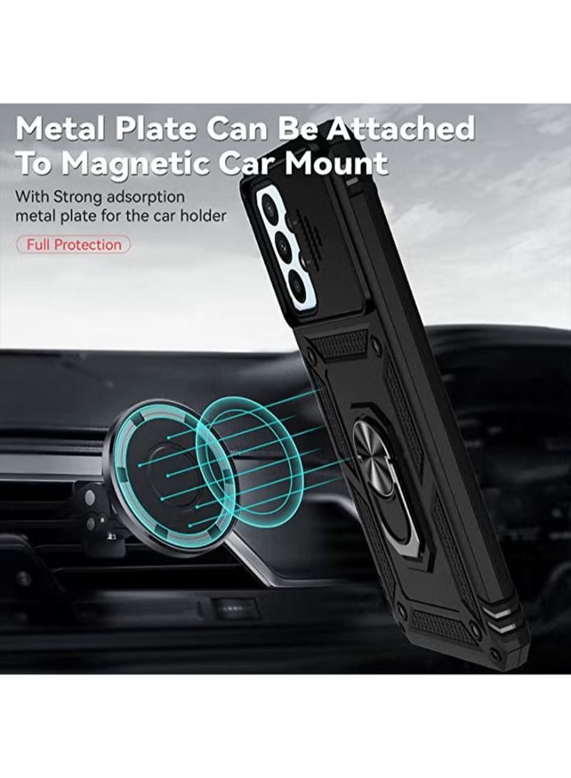 Samsung A23 5G / 4G Case Cover with Slide Camera Protector Anti Scratch Shock-Absorption Kickstand Hybrid Phone Case Protection and for Samsung M23 5G / M13 Black