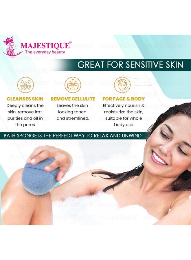 Majestique Premium Fibre Bath Sponge for Dead Skin Removal | Body Scrubber for Men & Women | Tan Removal, Dirt Removal | Skin Exfoliator Scrubber - 1Pc/Multicolour - Image 2
