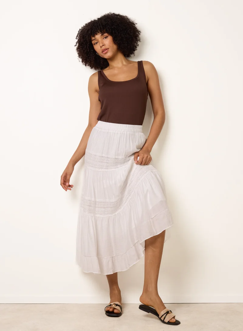 بلو فانيلا Tiered Maxi Skirt
