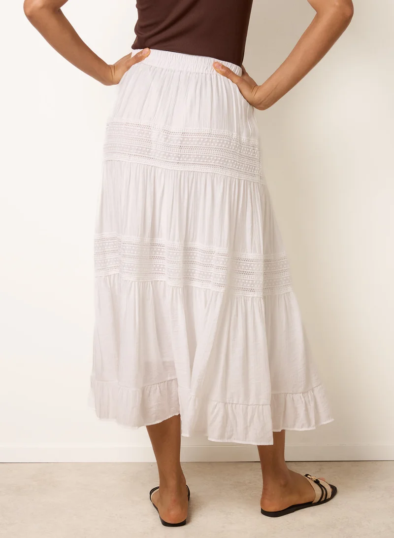 بلو فانيلا Tiered Maxi Skirt