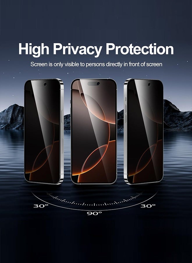 Tersely [3-Pack] Privacy Screen Protector for iPhone 16 Pro Max (6.9inch) with Installation Alignment Frame,Edge to Edge Protection Full Cover Private Anti-Spy Case-Friendly Curved - Image 3