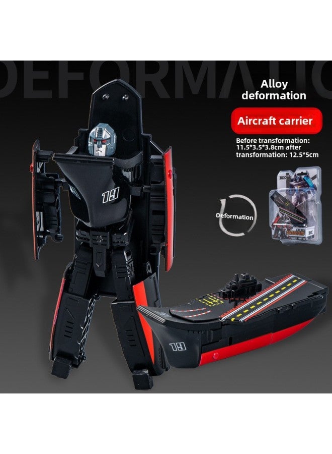Boy Alloy Deformed Mecha Scorpion Spider Fit Robot Children's June 1 Gift Deformed Toys Wholesale-Color:Alloy Deformation Aircraft Carrier-black 9001-102 - Image 1