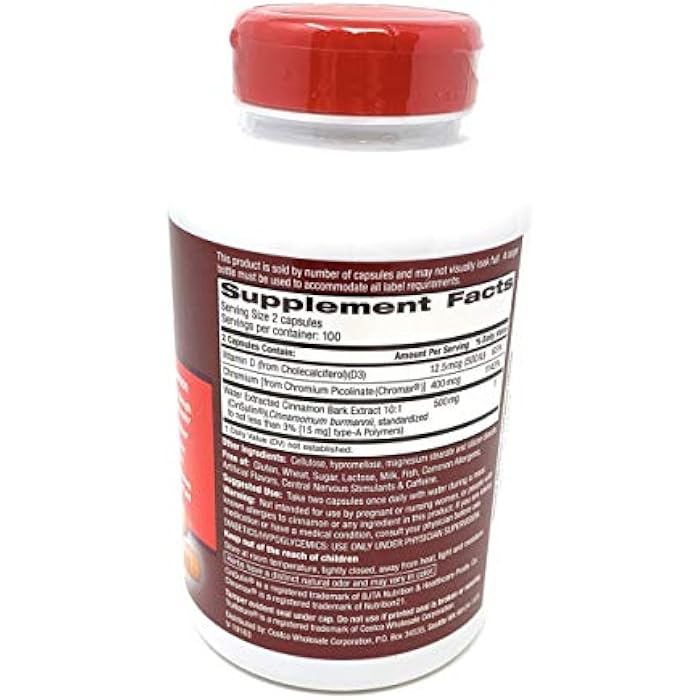 trunature Advanced Strength CinSulin 500mg., 200 Vegetarian Capsules (2 Pack) - Image 4