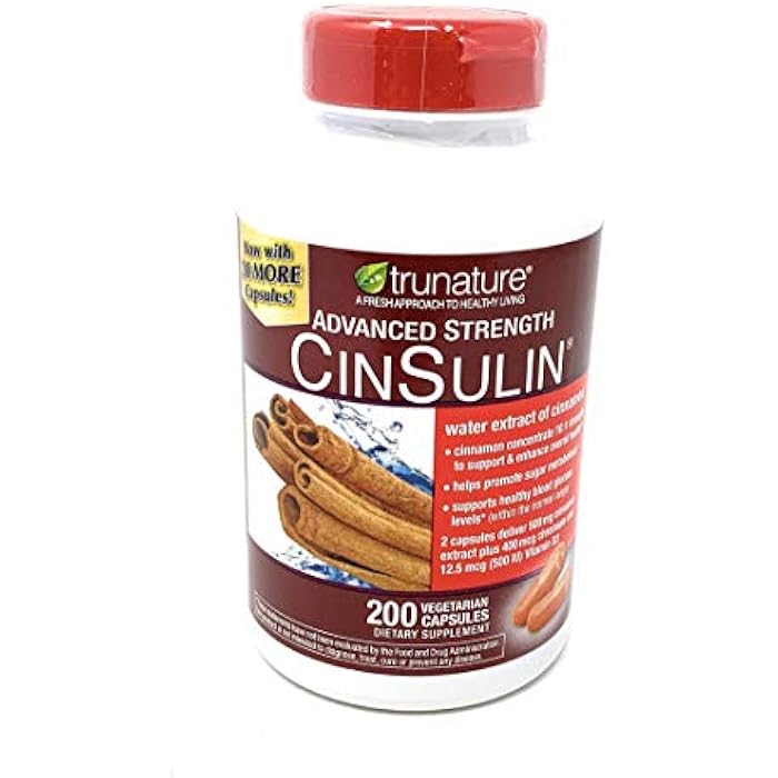 trunature Advanced Strength CinSulin 500mg., 200 Vegetarian Capsules (2 Pack) - Image 3