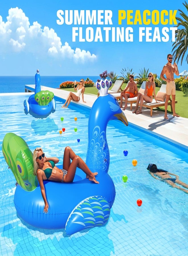 DeeprBetter Inflatable Peacock Pool Float, Gaint Funny Pool Floats Adults, Heavy Duty Pool Floaties Lounger, Large Animal Pool Floats Inflatable Ride-On Floaty for Swimming Pool Party Water Fun - Image 4