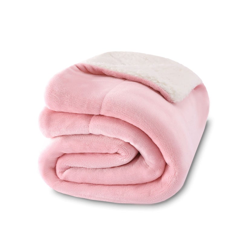 NANPIPER Baby Sherpa BlanketWarm Toddler Throw BlanketSoft Newborn Fleece Blanket for Winter Pink30x40 inches