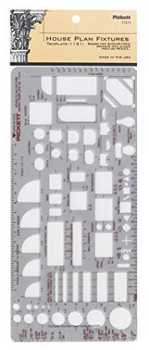 Pickett House Plan Fixtures Kitchen and Bath Template, 1/4 Inch Scale (1151I) - Image 1