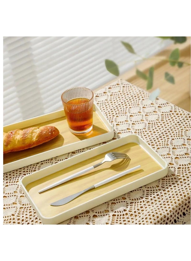 3 قطع بمقاسات مختلفة من الصواني لحلقات الأطباق والفواكه المزخرفة والمكسرات والحلويات، مستدير، ضد التلف قابل للتنظيف مصنوعة من الخشب العالي الجودة - Image 2