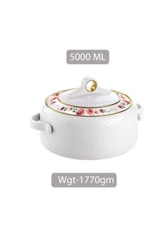 NAYASA Coral Hotpot Stainless Steel Insulated Casserole Food Container with Comfortable Handles White 5000ml  - Image 4