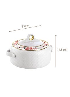 NAYASA Coral Hotpot Stainless Steel Insulated Casserole Food Container with Comfortable Handles White 5000ml  - Image 3