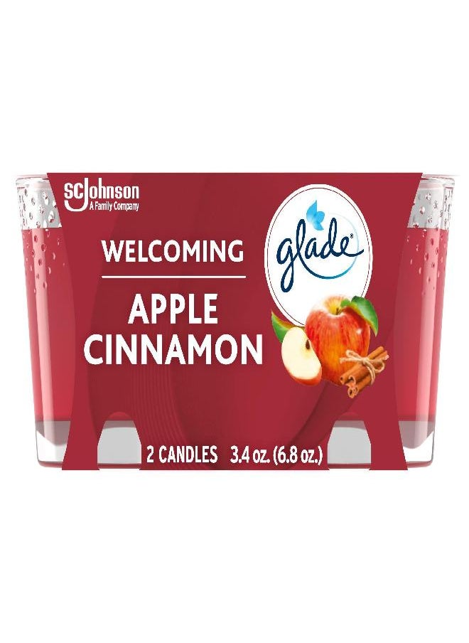 Glade Glade Candle Jar, Air Freshener, Apple Cinnamon, 3.4 Oz, 2 Count 
