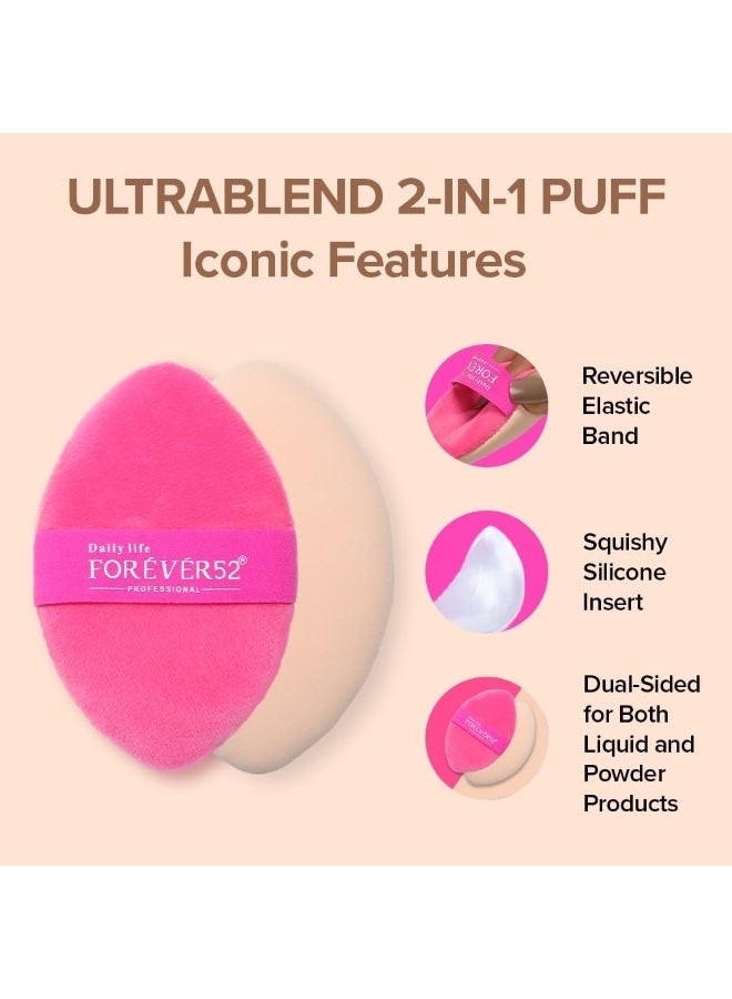 Daily Life Forever52 Ultrablend 2-in-1 Puff & Sponge  | Dual-Sided Tool for Setting, Baking, Blending & Retouching | Soft Powder Puff + Suede Blender for Flawless Finish - Image 3