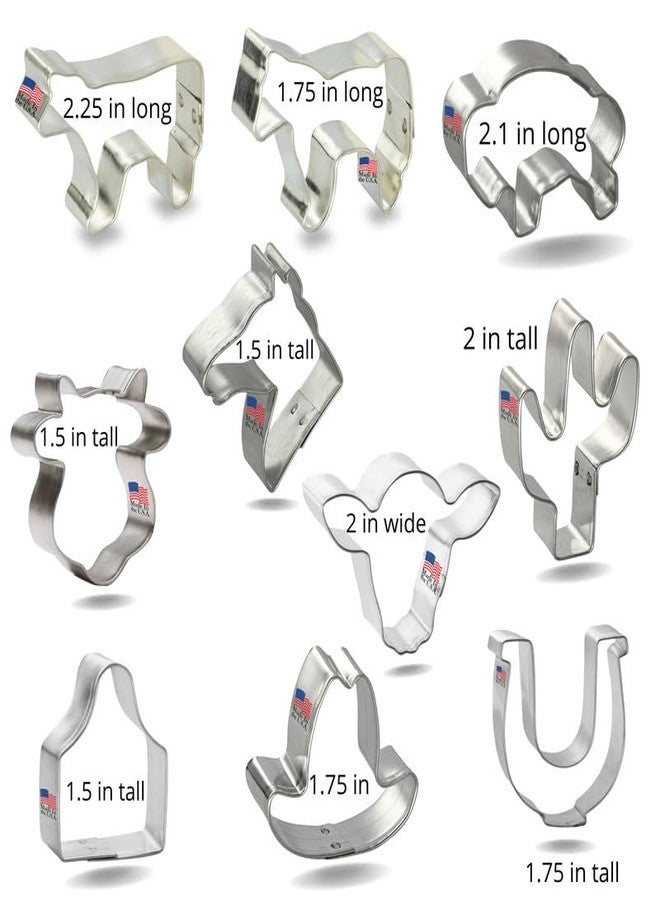 Foose Miniature Size Western Ranch Cookie Cutter 10 Pc Set. USA Tin Plate Steel - By Foose - Image 3