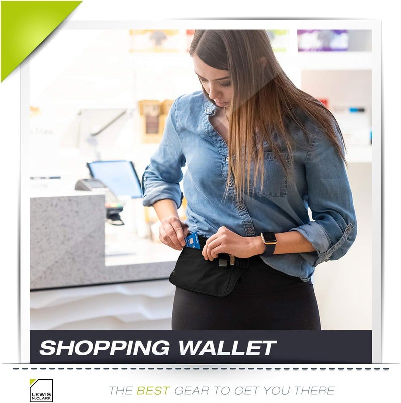 Lewis N. Clark RFID Blocking Money Belt Travel Pouch Waist Stash + Credit Card, Id, Passport Holder for Women & Men - Image 5