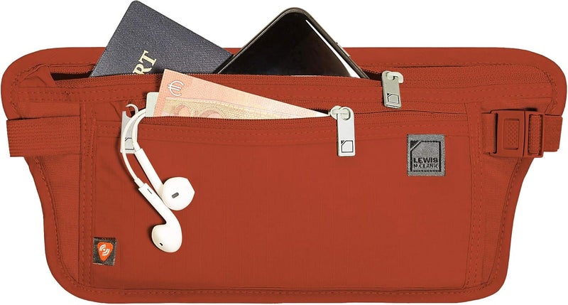 Lewis N. Clark RFID Blocking Money Belt Travel Pouch Waist Stash + Credit Card, Id, Passport Holder for Women & Men - Image 1
